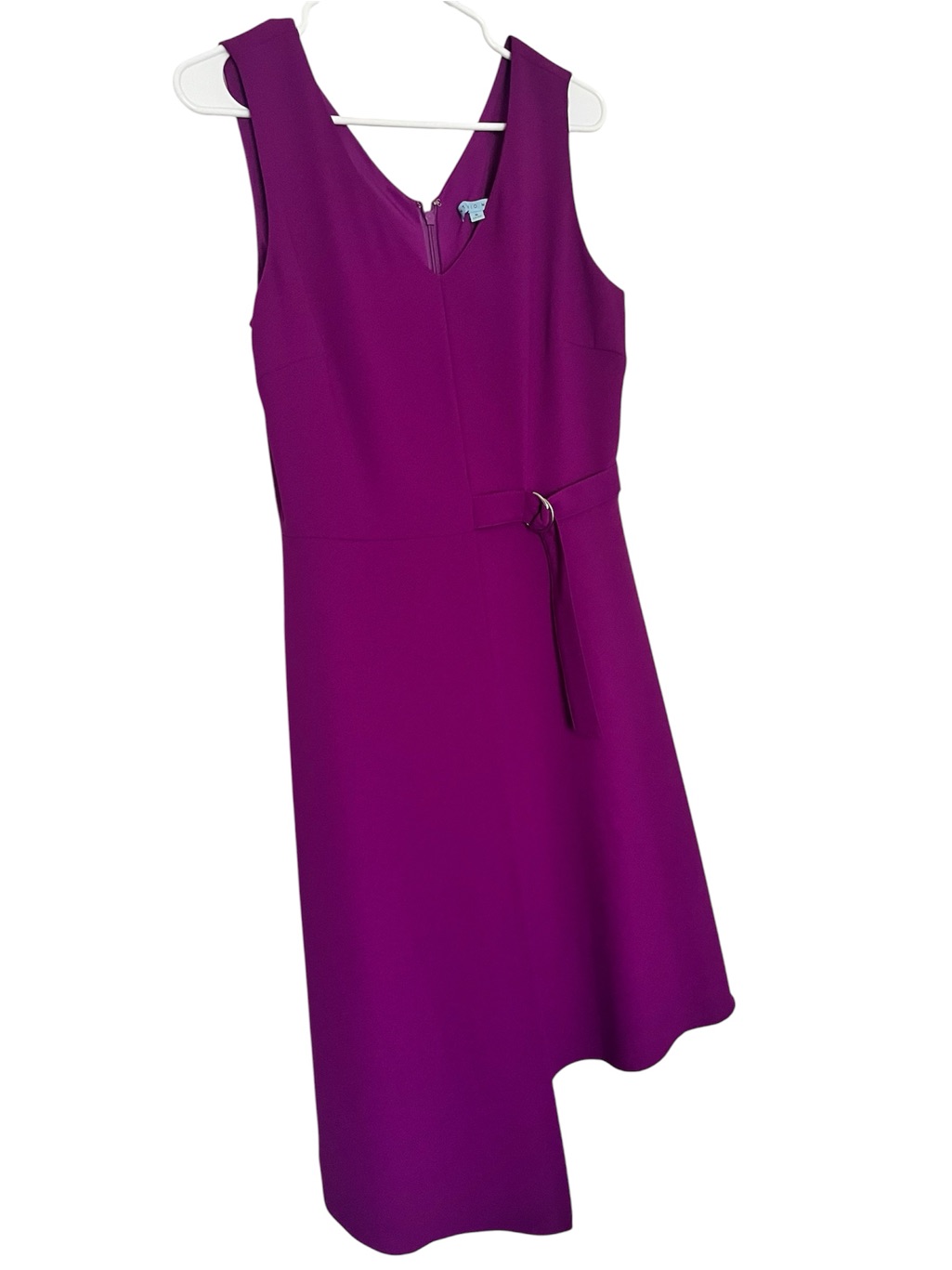 Antonio Melani Magenta Asymmetrical Belted Sleeveless Dress Size 8 L136